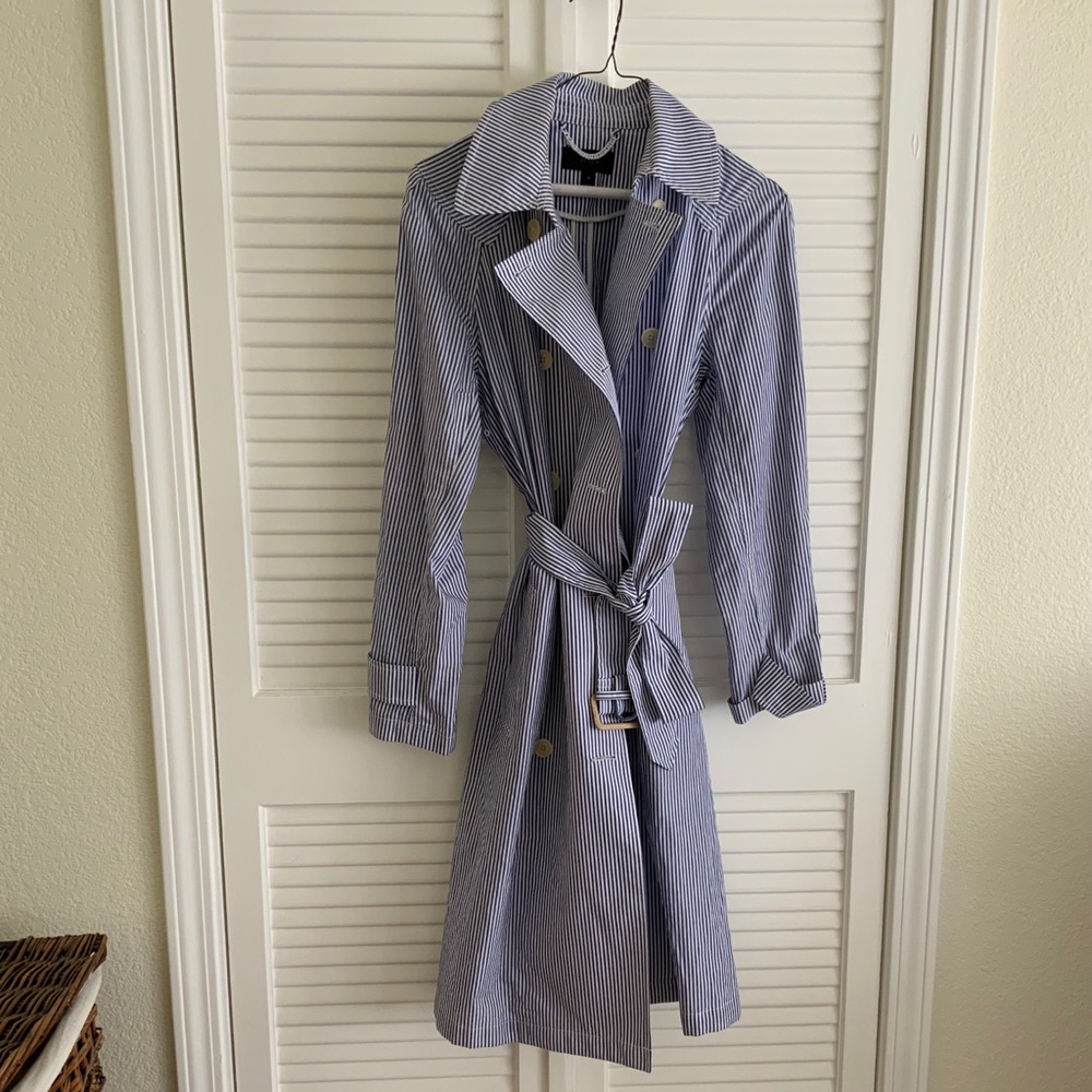 COPY - J Crew Striped Trench Coat